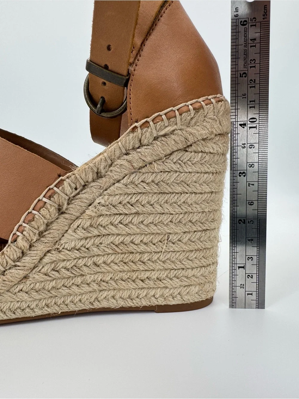 TREASURE & BOND Sannibel Wedge Sandals 7.5 Tan Leather Espadrille Platform